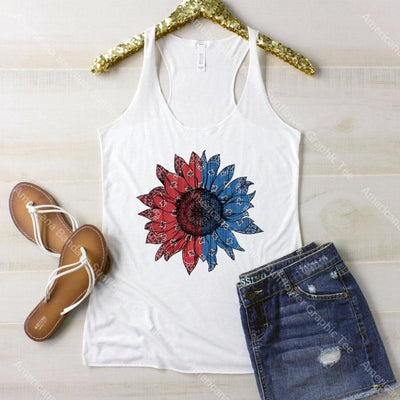 Americana Bandana Sunflower Graphic Tee Graphic Tee