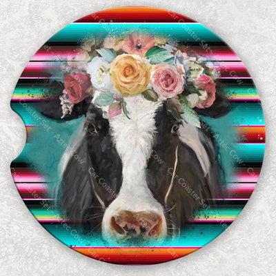 Car Coaster Set - Aztec Cow