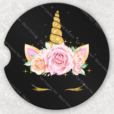Car Coaster Set - Black Unicorn