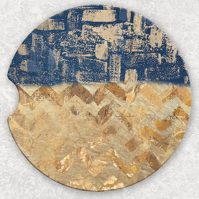 Car Coaster Set - Blue And Gold