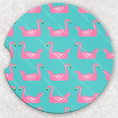 Car Coaster Set - Flamingos