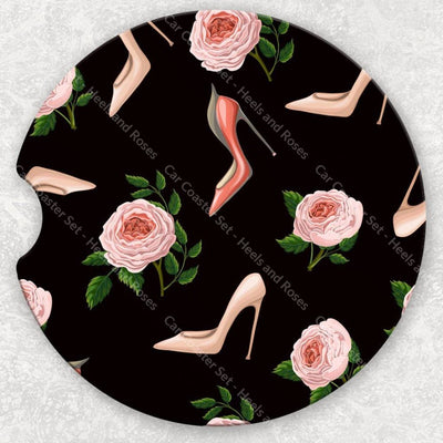 Car Coaster Set - Heels And Roses