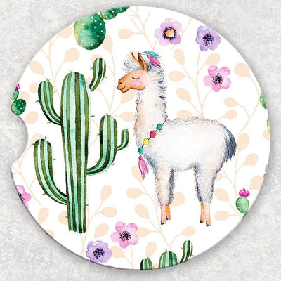 Car Coaster Set - Llama And Cactus