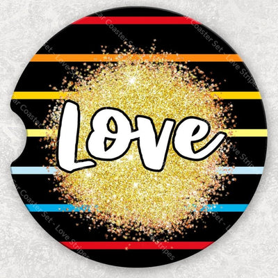 Car Coaster Set - Love Stripes