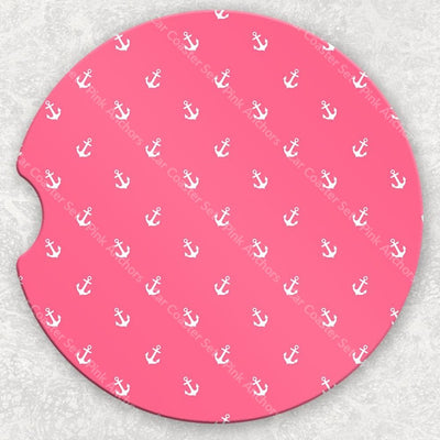 Car Coaster Set - Pink Anchors