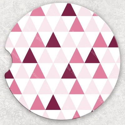 Car Coaster Set - Pink Triangles