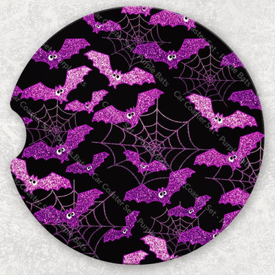 Car Coaster Set - Purple Bats
