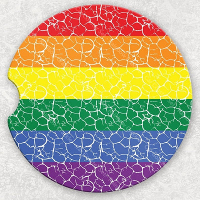 Car Coaster Set - Rainbow Crackle