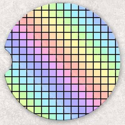 Car Coaster Set - Rainbow Squares