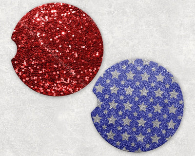 Car Coaster Set - Red White And Blue