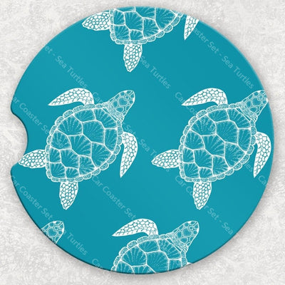 Car Coaster Set - Sea Turtles