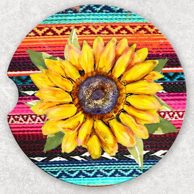 Car Coaster Set - Serape Sunflower
