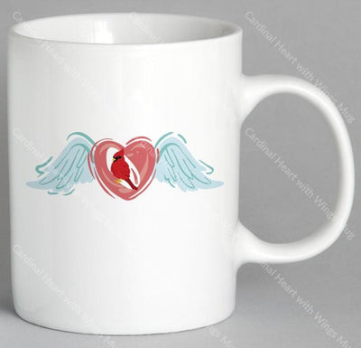 Cardinal Heart With Wings Mug Coffee