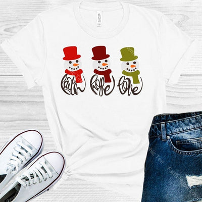 Faith Hope Love Snowmen Graphic Tee Graphic Tee