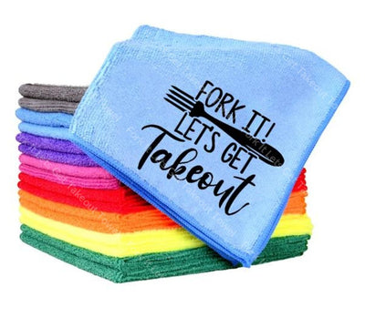 Fork It Lets Get Takeout Towel