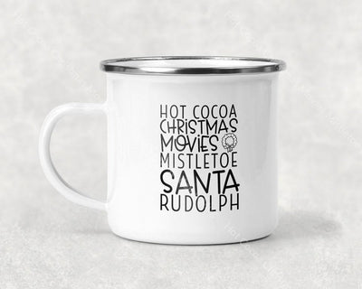 Hot Cocoa Christmas Movies Mistletoe Santa Rudolph Mug Coffee