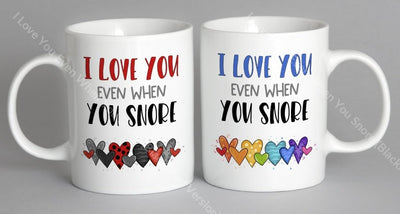 I Love You Even When Snore (Black/red Version) Mug Coffee