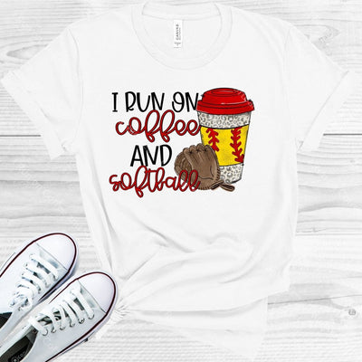 I Run On Coffee And Softball Graphic Tee Graphic Tee