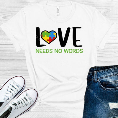 Love Needs No Words Autism Awareness Graphic Tee Graphic Tee
