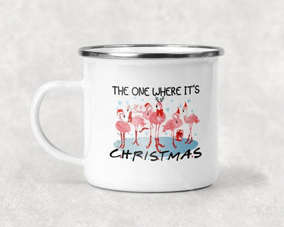 The One Where Its Christmas Friends Flamingo Mug Coffee